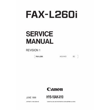Canon FAX L260i Parts and Service Manual