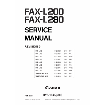 Canon FAX L280 Service Manual