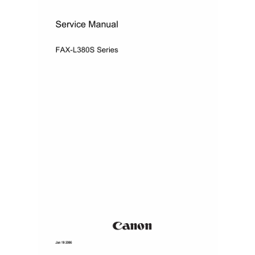 Canon FAX L380S L390 Parts and Service Manual