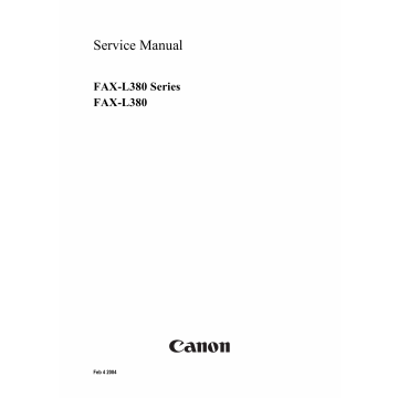 Canon FAX L380 Parts and Service Manual