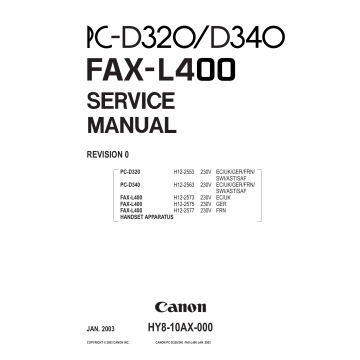 Canon FAX L400 Service Manual