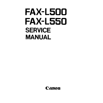 Canon FAX L500 L550 Parts and Service Manual