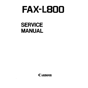 Canon FAX L800 Parts and Service Manual