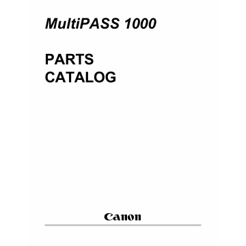 Canon MultiPASS MP-1000 Parts Catalog Manual