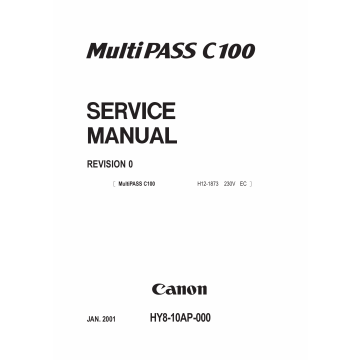 Canon MultiPASS MP-C100 Parts and Service Manual