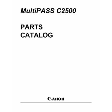 Canon MultiPASS MP-C2500 Parts Catalog Manual