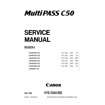 Canon MultiPASS MP-C50 Service Manual