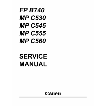 Canon MultiPASS MP-C530 C545 C555 C560 FB-P740 Service Manual