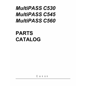 Canon MultiPASS MP-C530 C545 C560 Parts Catalog Manual