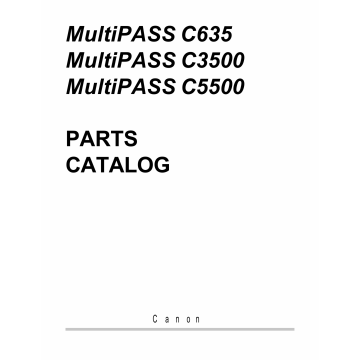 Canon MultiPASS MP-C635 C3500 C5500 Parts Catalog Manual
