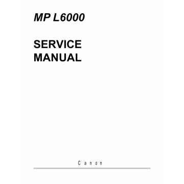 Canon MultiPASS MP-L6000 Service Manual