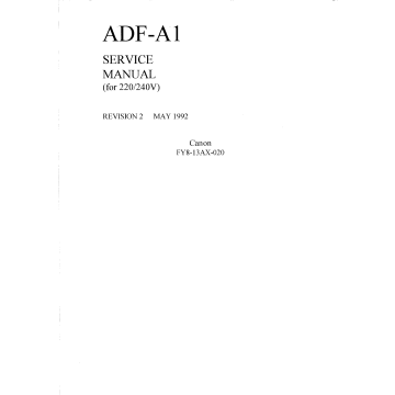 Canon Options ADF-A1 Parts and Service Manual