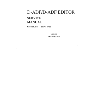 Canon Options ADF-D ADF-Editor Parts and Service Manual