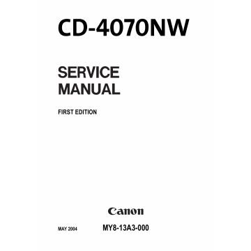 Canon Options CD-4070NW Document-Scanner Parts and Service Manual