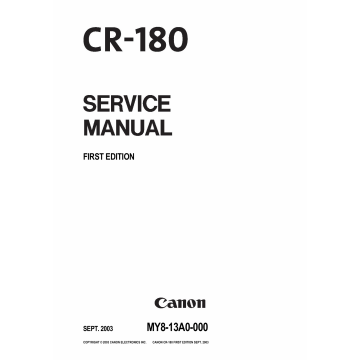 Canon Options CR-180 Document-Scanner Parts and Service Manual