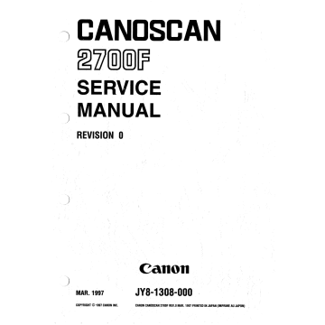 Canon Options CS-2700F CanoScan 2700F Parts and Service Manual