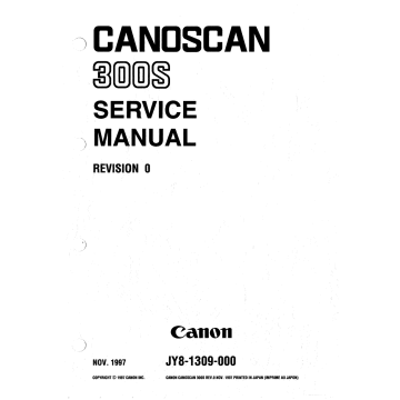 Canon Options CS-300S CanoScan 300S Parts and Service Manual