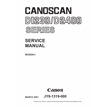 Canon Options CS-D1230 CanoScan D1230 D2400 Parts and Service Manual