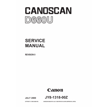 Canon Options CS-D660U CanoScan D660U Service Manual