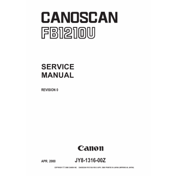 Canon Options CS-FB1210U CanoScan FB1210U Service Manual