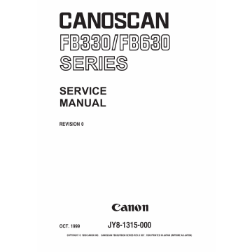 Canon Options CS-FB330 CanoScan FB330 DB630 Parts and Service Manual