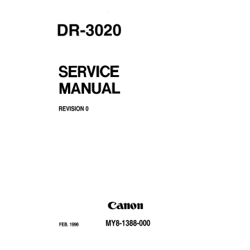 Canon Options DR-3020 Document-Scanner Parts and Service Manual
