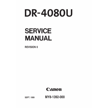 Canon Options DR-4080U 4085U Parts and Service Manual