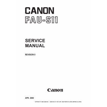Canon Options FAU-S11 Film-Adapter-Unit-Service Manual