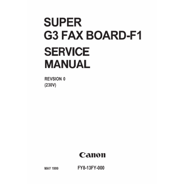 Canon Options Fax-F1 Super-G3 Fax-Board-F1 Service Manual
