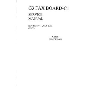 Canon Options Fax-G3-C1 Service Manual