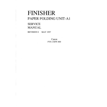 Canon Options Finisher-A1 Paper-Folding-Unit Parts and Service Manual