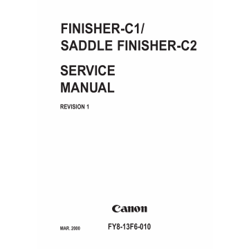Canon Options Finisher-C1 C2 Parts and Service Manual