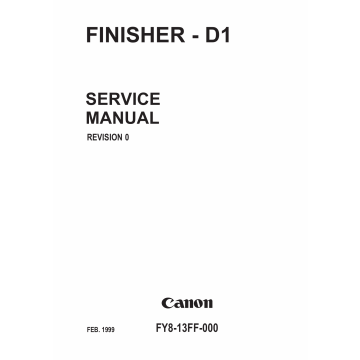 Canon Options Finisher-D1 Parts and Service Manual