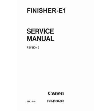 Canon Options Finisher-E1 Parts and Service Manual