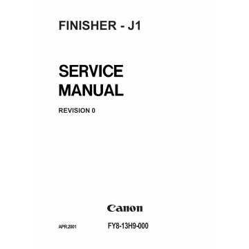 Canon Options Finisher-J1 Parts and Service Manual