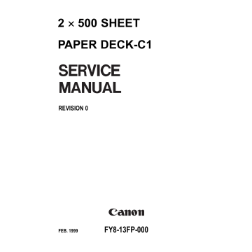 Canon Options Sheet2x500 Paper-Deck C1 Parts and Service Manual