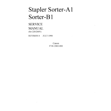 Canon Options Sorter-A1 Stapler-B1 Parts and Service Manual