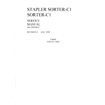 Canon Options Sorter-C1 Stapler Parts and Service Manual