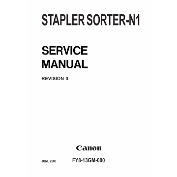 Canon Options Sorter-N1 Stapler Parts and Service Manual