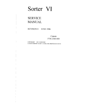 Canon Options Sorter-VI Parts and Service Manual