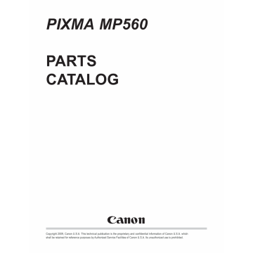 Canon PIXMA MP560 Parts Catalog Manual