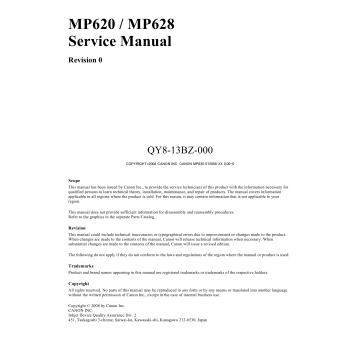 Canon PIXMA MP620 MP628 Service Manual