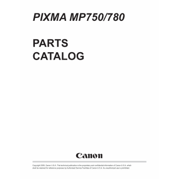 Canon PIXMA MP780 MP750 Parts Catalog Manual