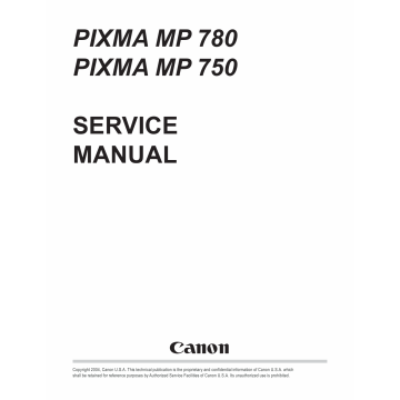 Canon PIXMA MP780 MP750 Service Manual