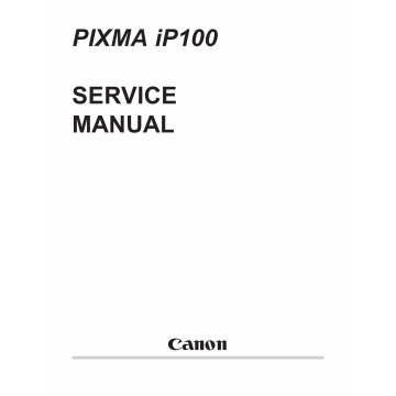 Canon PIXMA iP100 Parts and Service Manual