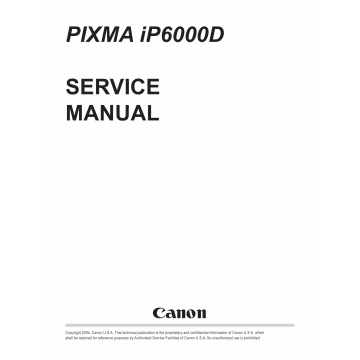 Canon PIXMA iP6000D Service Manual