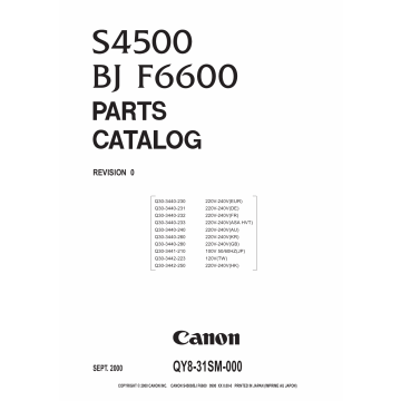 Canon PIXUS S4500 Parts Catalog Manual