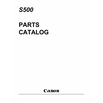 Canon PIXUS S500 Parts Catalog Manual