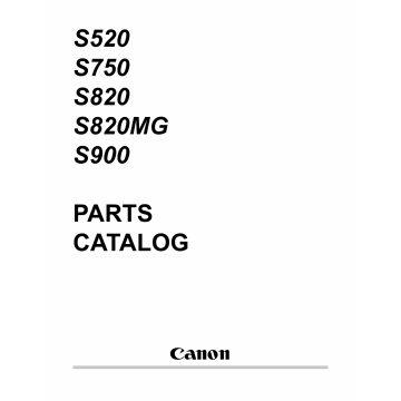Canon PIXUS S520 S750 S820 S820MG S900 Parts Catalog Manual