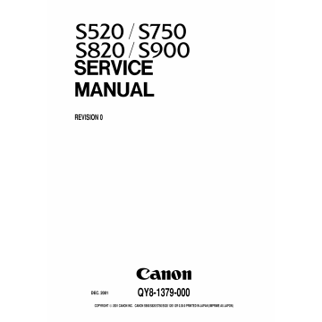 Canon PIXUS S520 S750 S820 S900 Service Manual